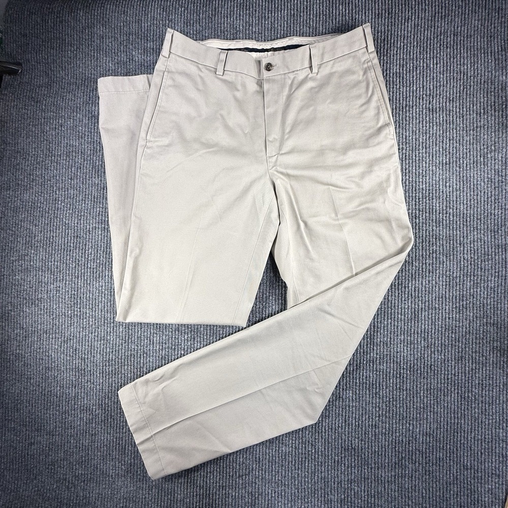 BROOKS BROTHERS Clark Advantage Flat Front Chino Pants Lightweight 34 X  34 EUC